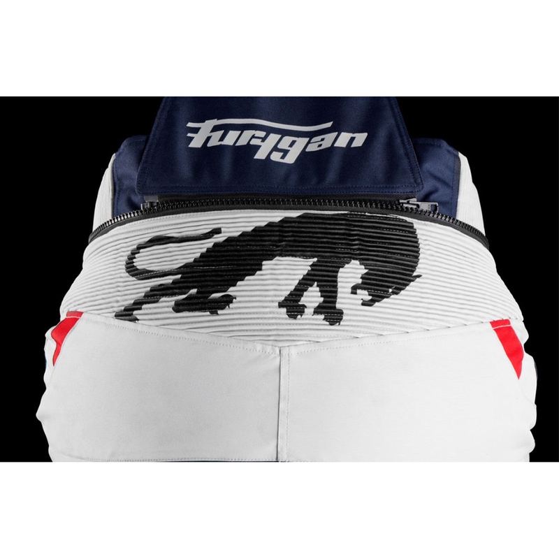 Furygan Killington sini-punased mootorrattapüksid Furygan Killington Blue-Beige-Red Motorcycle Pants