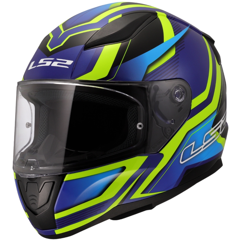 Integreeritud mootorratta kiiver LS2 FF353 Rapid II Flitz fluo kollane-sinine