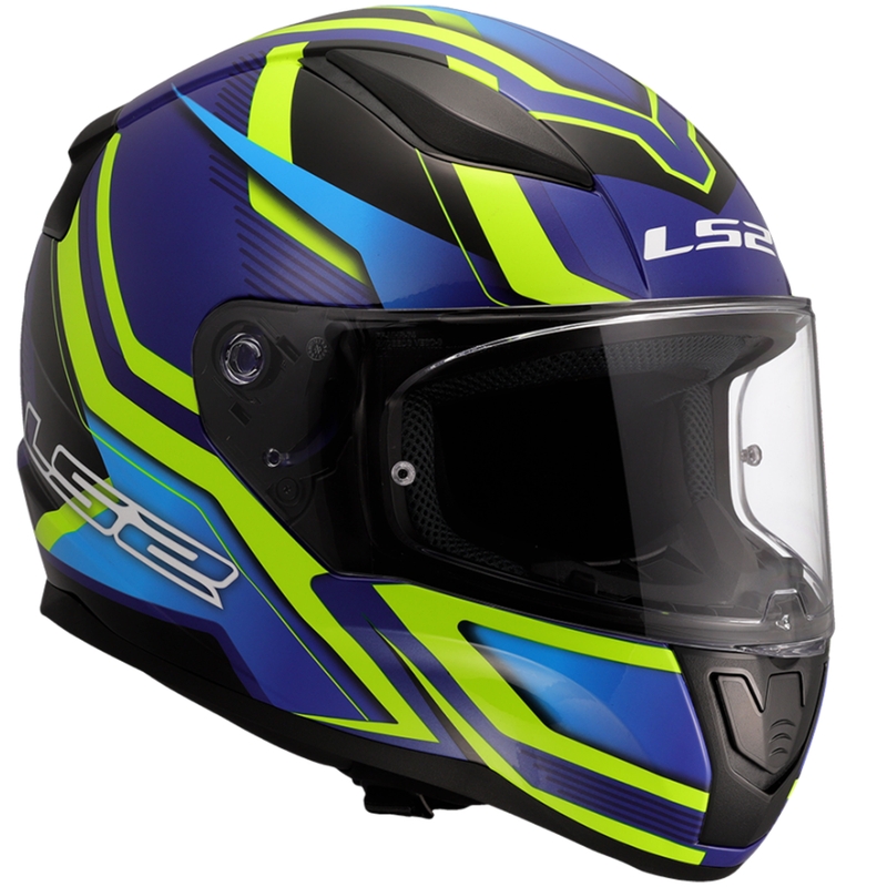 Integreeritud mootorratta kiiver LS2 FF353 Rapid II Flitz fluo kollane-sinine