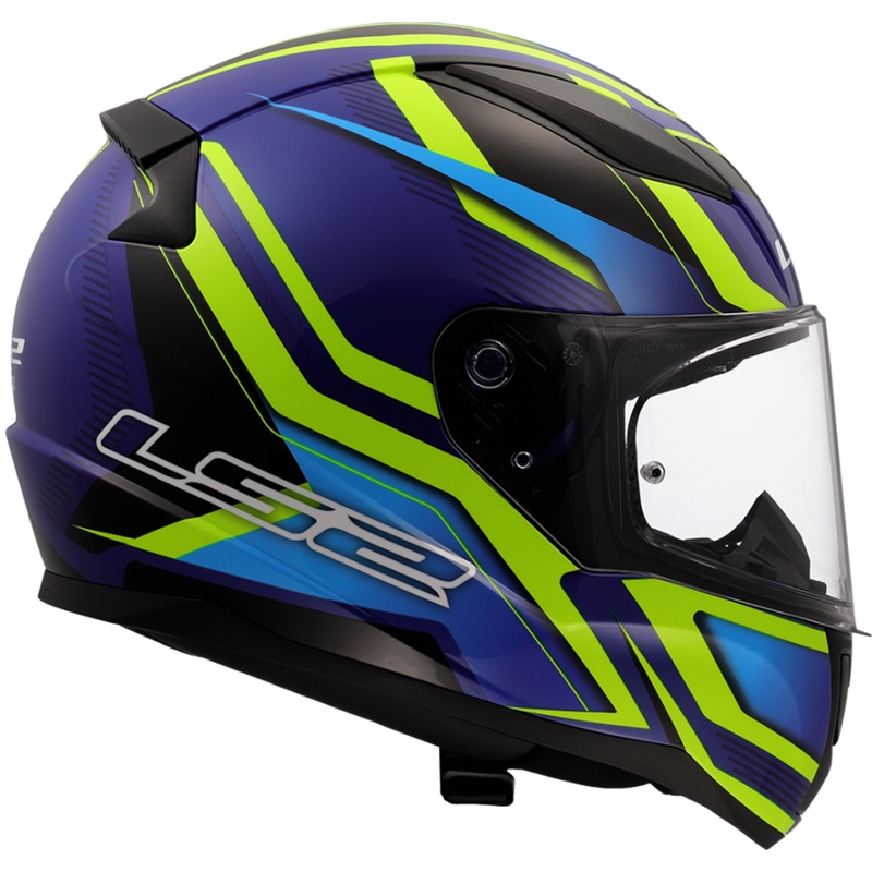 Integreeritud mootorratta kiiver LS2 FF353 Rapid II Flitz fluo kollane-sinine