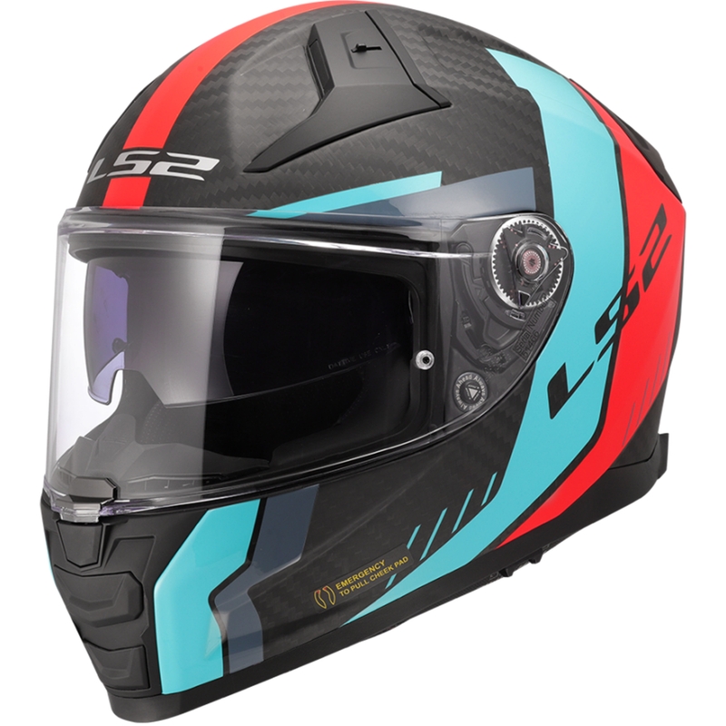 Integraalne mootorratta kiiver LS2 FF811 Vector II C Grid punane-türkiissinine