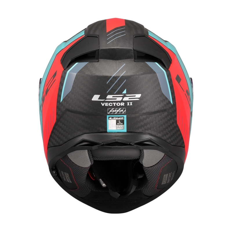 Integraalne mootorratta kiiver LS2 FF811 Vector II C Grid punane-türkiissinine
