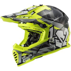 Laste motokrossikiiver LS2 MX437 Fast EVO Mini Crusher must-kollane