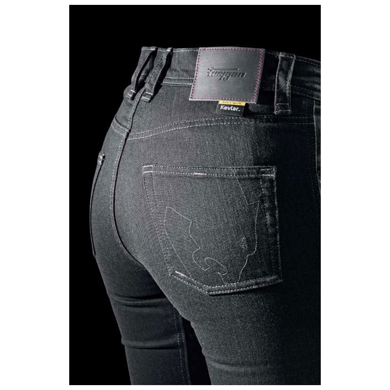 Furygan Nikita X Kevlar® Mom Fit naiste mootorratturite teksad tumehallid
