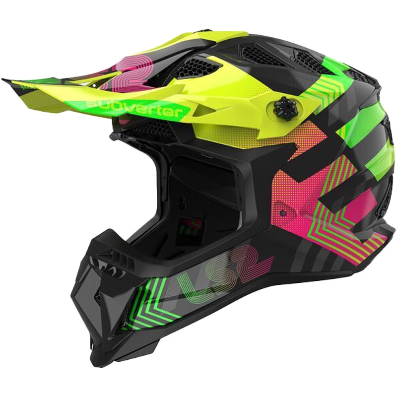 Motokross kiiver LS2 MX700 Subverter Kromaatiline must