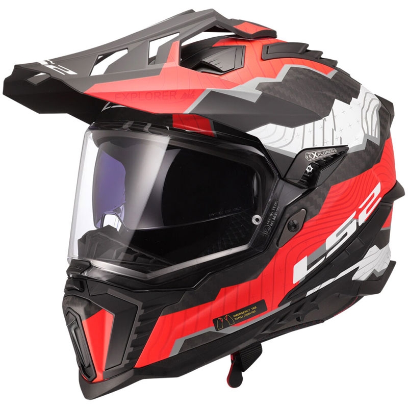 Enduro mootorratta kiiver LS2 MX701 Explorer C Trick valge-punane