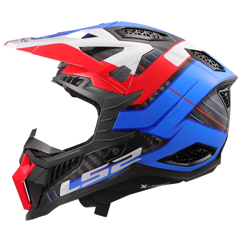Motokrossi kiiver LS2 MX703 X-Force Galuo valge-punane-sinine