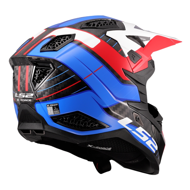 Motokrossi kiiver LS2 MX703 X-Force Galuo valge-punane-sinine