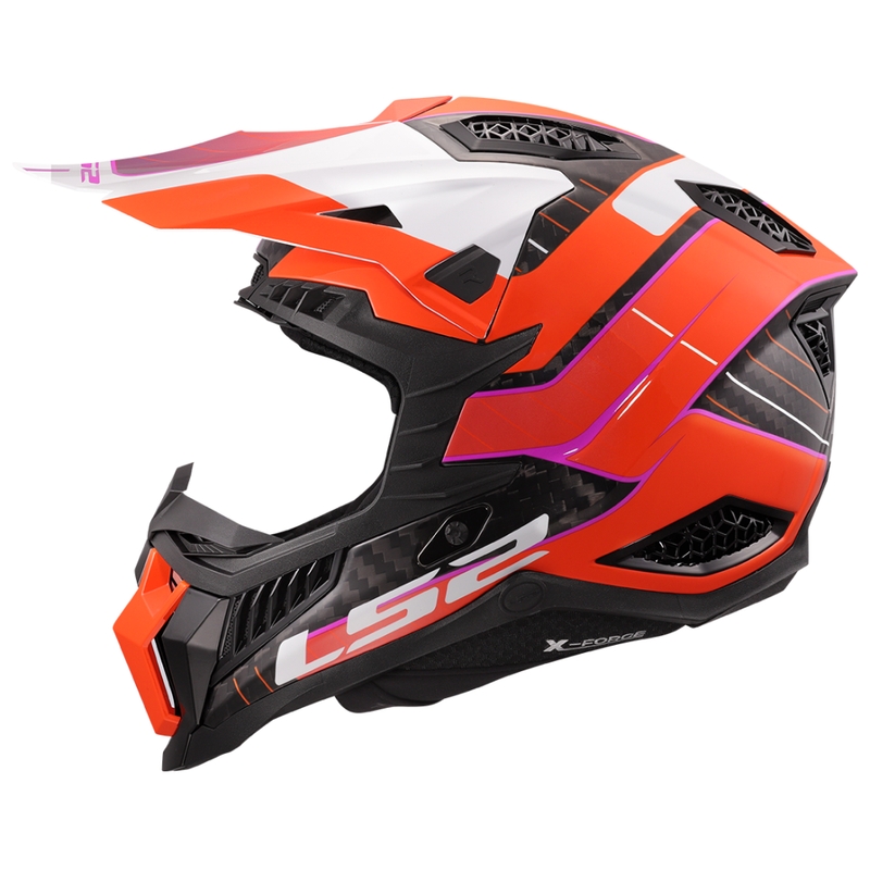 Motokross kiiver LS2 MX703 X-Force Galuo oranž