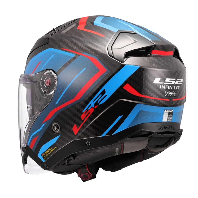 Avatud mootorratta kiiver LS2 OF603 Infinity II C Urus sinipunane