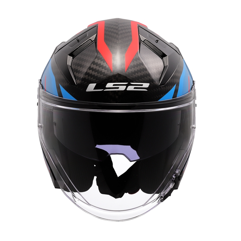 Avatud mootorratta kiiver LS2 OF603 Infinity II C Urus sinipunane