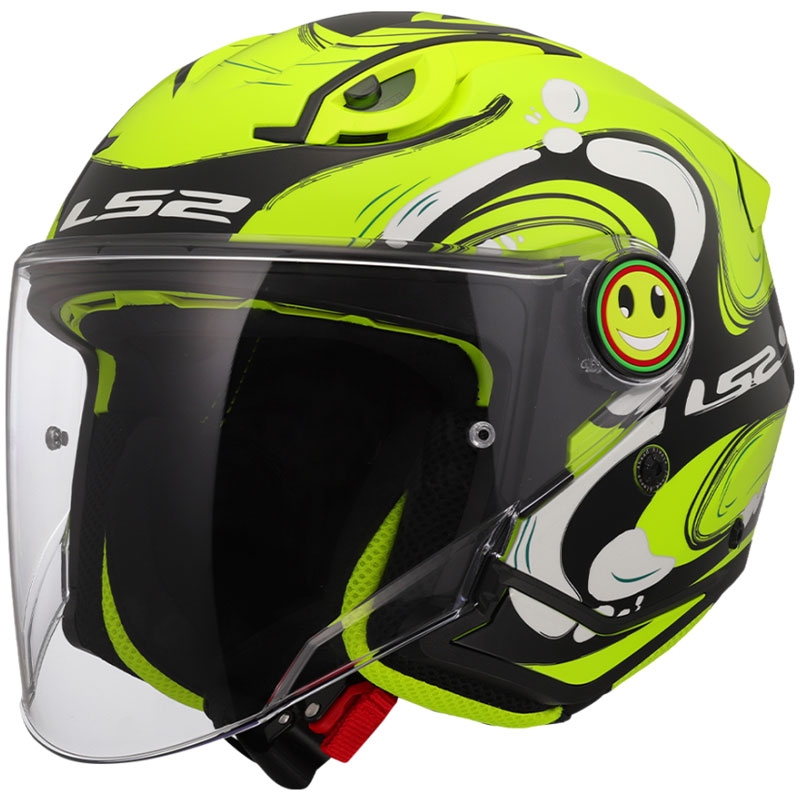 Laste avatud mootorratta kiiver LS2 OF622 Funny II Glup fluo kollane
