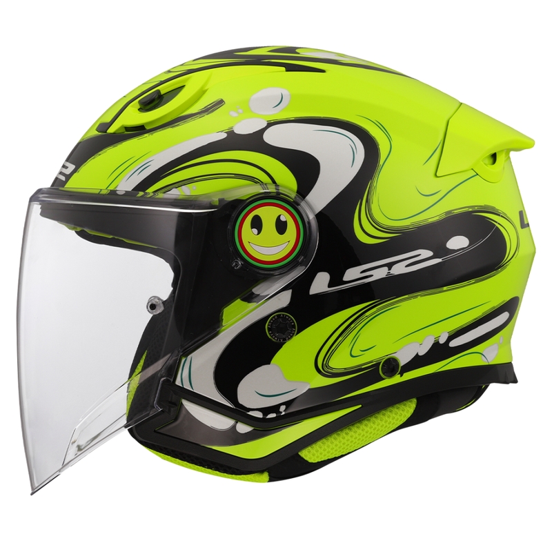 Laste avatud mootorratta kiiver LS2 OF622 Funny II Glup fluo kollane