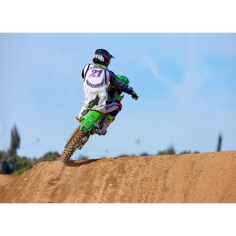 Alpinestars Supertech Limited Edition Dirt Studios motokrossipüksid valge-lilla-roosa-roosa-fluo kollane