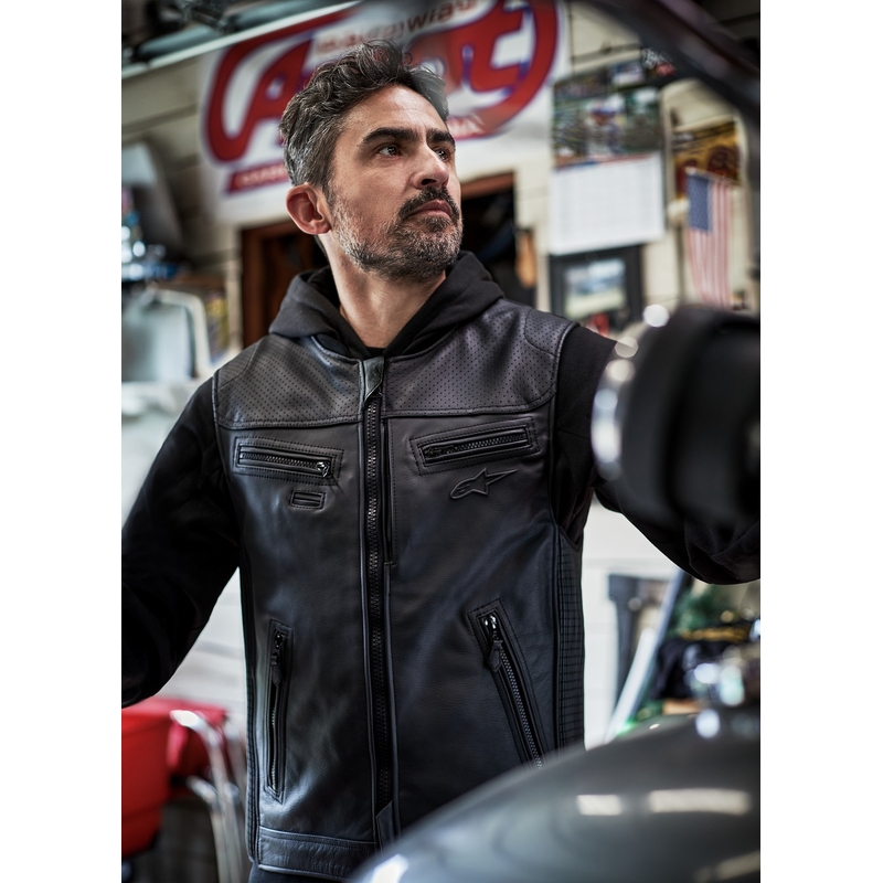 Airbag vest Alpinestars TECH-AIR®3 V2 LEATHER süsteem must