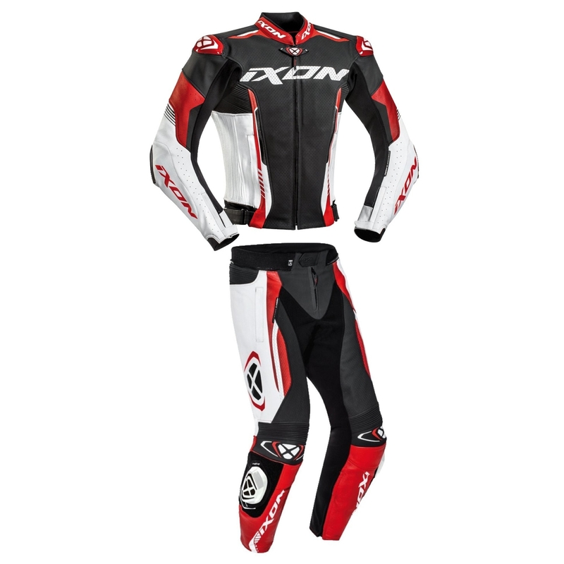Kombinéza na motorku IXON Vortex 2 černo-bílo-červená výprodej
