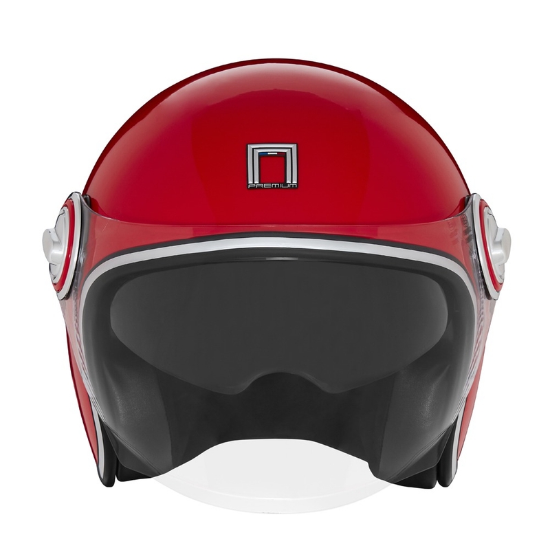 Avatud mootorratta kiiver NOX PREMIUM Heritage punane