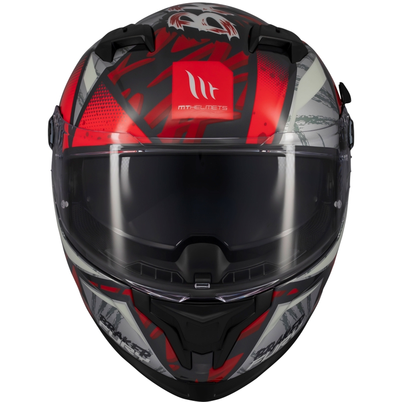 MT Braker SV Fury integreeritud mootorratta kiiver must-hall-punane