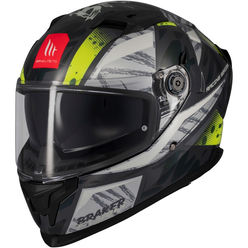MT Braker SV Fury hall-fluo kollane integreeritud mootorratta kiiver