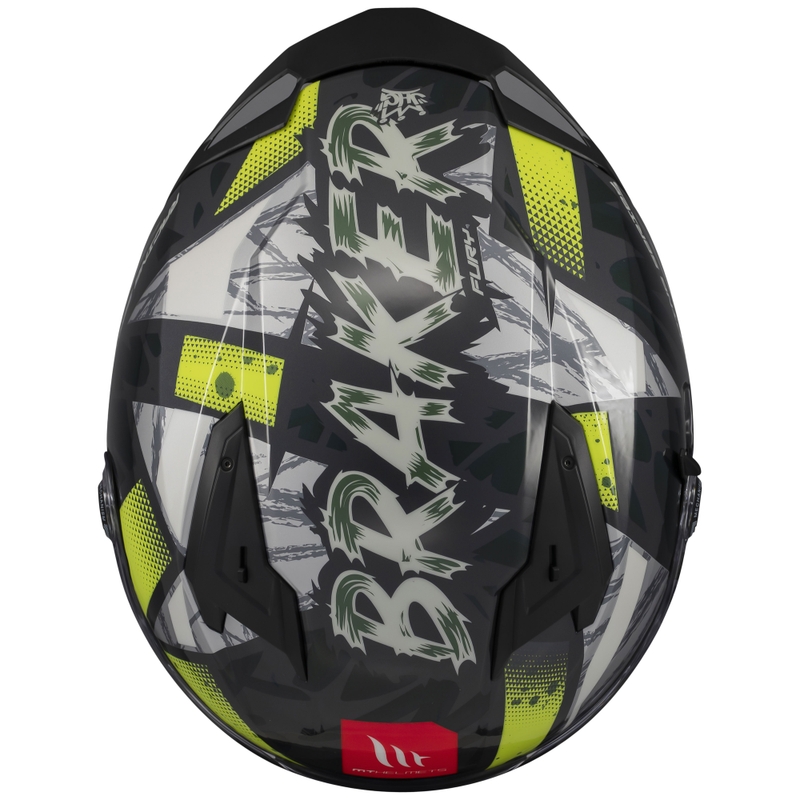 MT Braker SV Fury hall-fluo kollane integreeritud mootorratta kiiver