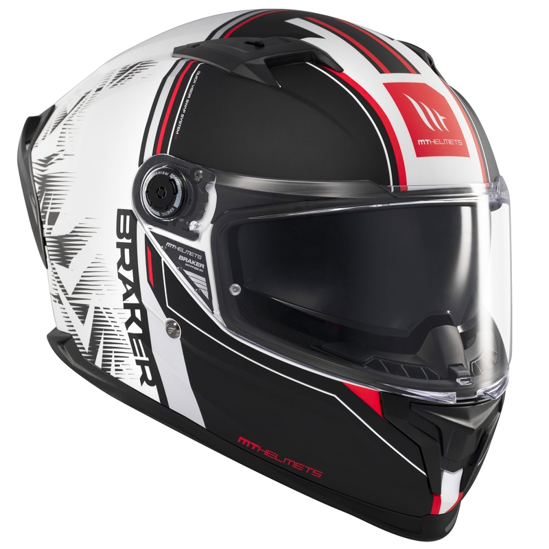 MT Braker SV Charm integreeritud mootorratta kiiver matt must ja valge