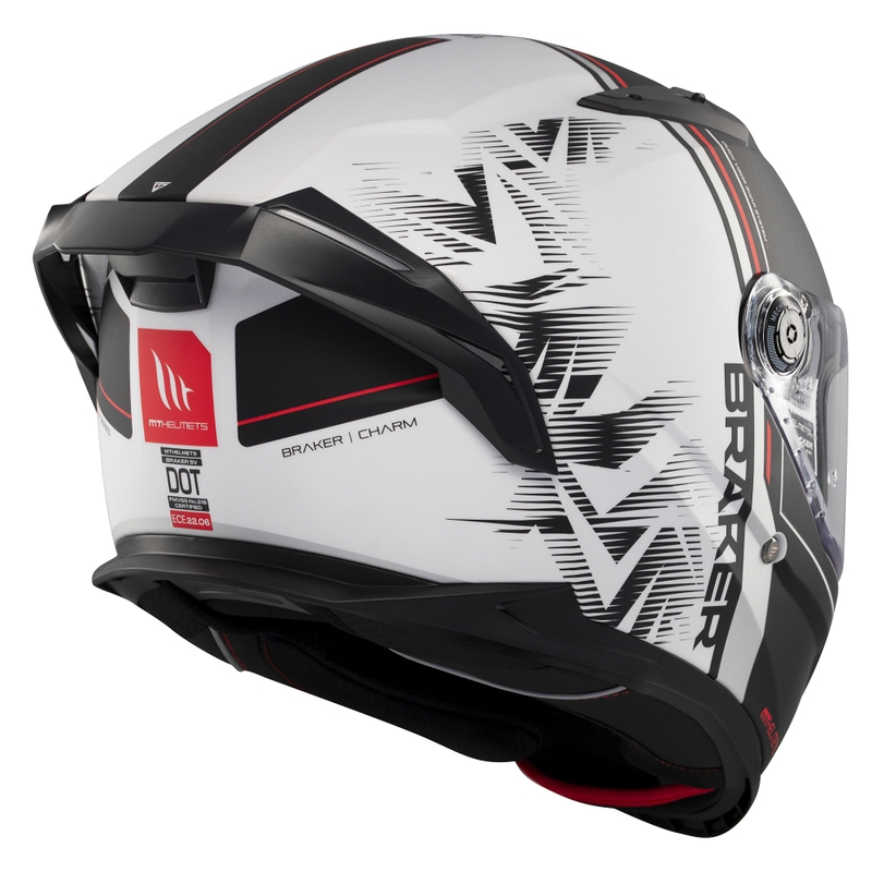 MT Braker SV Charm integreeritud mootorratta kiiver matt must ja valge