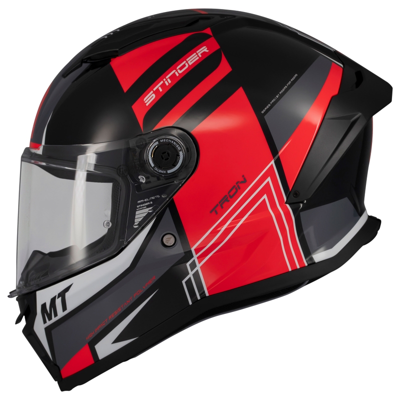 MT Stinger 2 Tron integreeritud mootorratta kiiver must-punane-hall