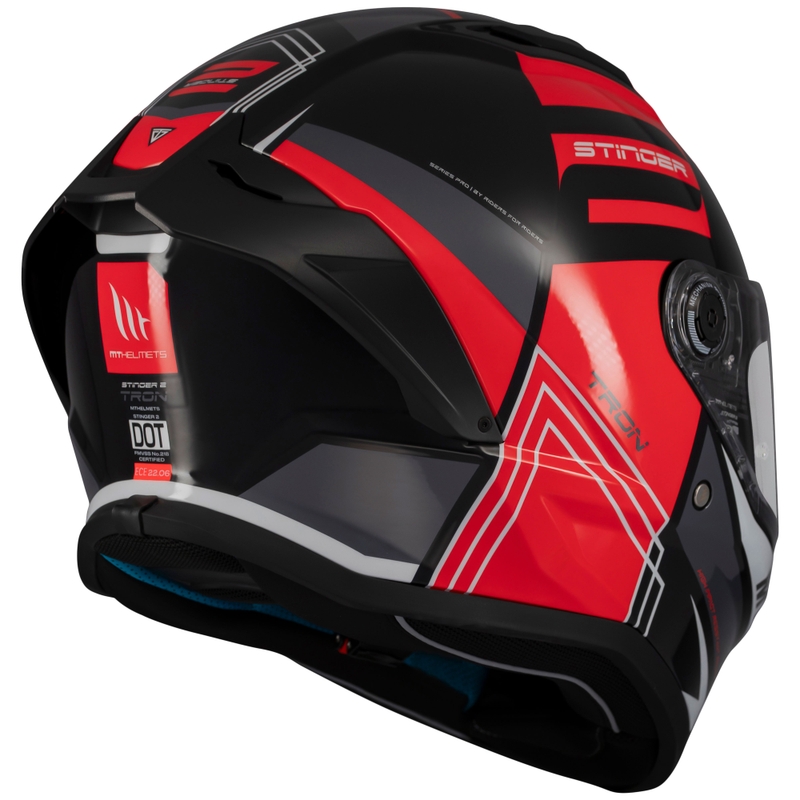 MT Stinger 2 Tron integreeritud mootorratta kiiver must-punane-hall
