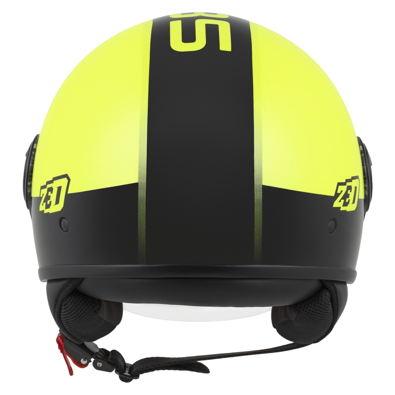 Avatud mootorratta kiiver ZED C35 fluo kollane-must