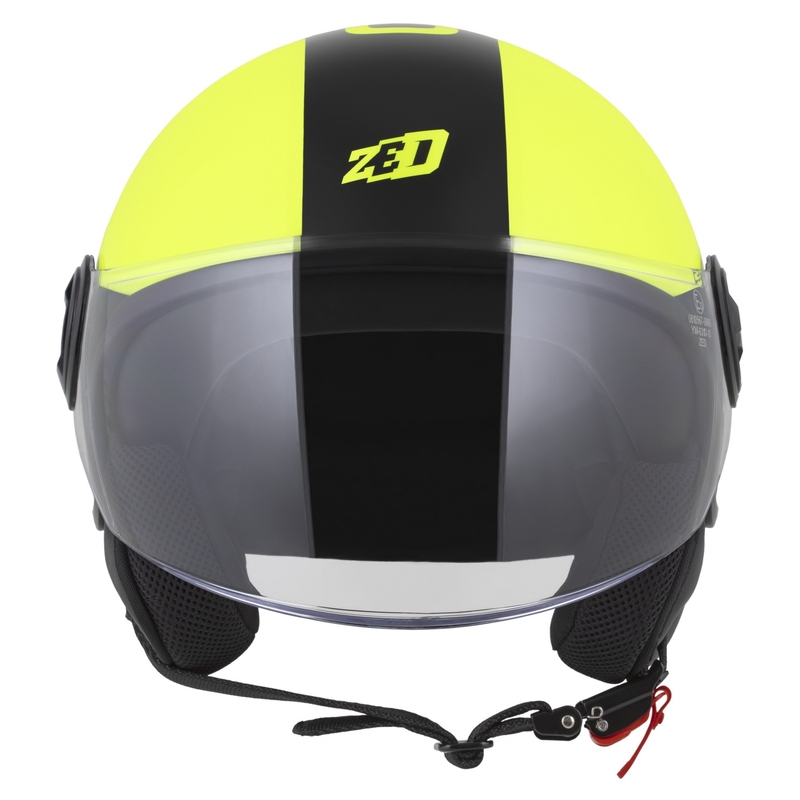 Avatud mootorratta kiiver ZED C35 fluo kollane-must
