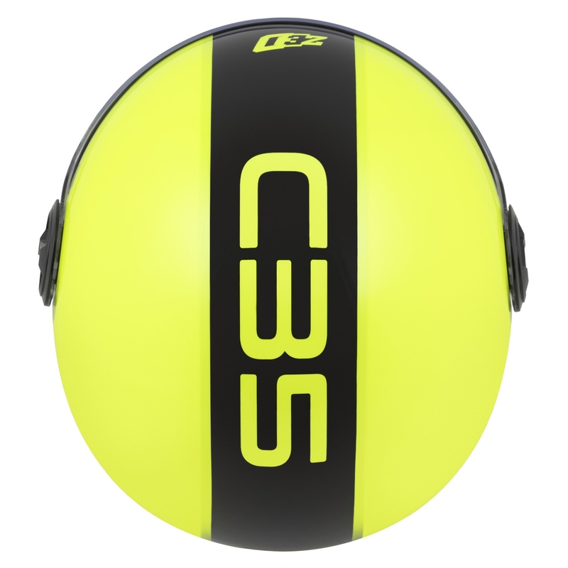 Avatud mootorratta kiiver ZED C35 fluo kollane-must