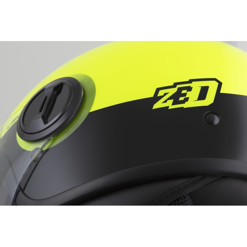 Avatud mootorratta kiiver ZED C35 fluo kollane-must