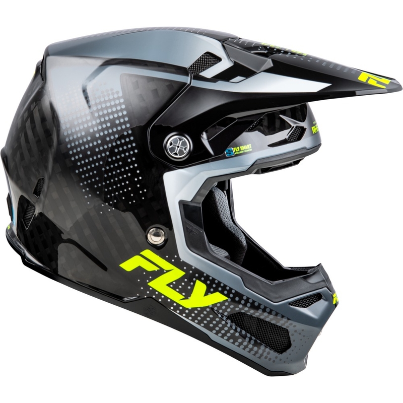 Motokross kiiver mootorratta FLY Racing Formula S Carbon hall-fluo kollane