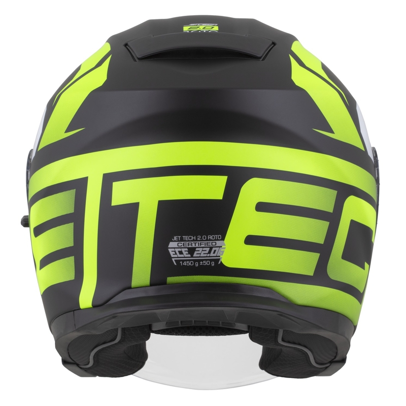 Cassida Jet Tech 2.0 RoTo avatud mootorratta kiiver matt must-fluo kollane-valge