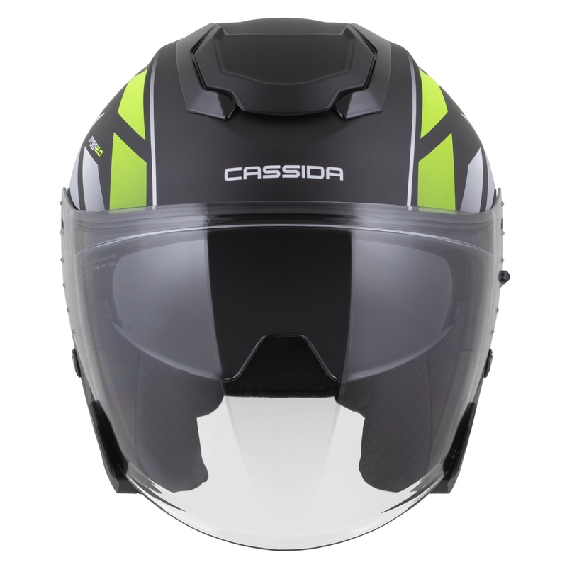 Cassida Jet Tech 2.0 RoTo avatud mootorratta kiiver matt must-fluo kollane-valge