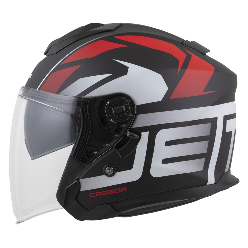 Cassida Jet Tech 2.0 RoTo avatud mootorratta kiiver matt must-punane-valge