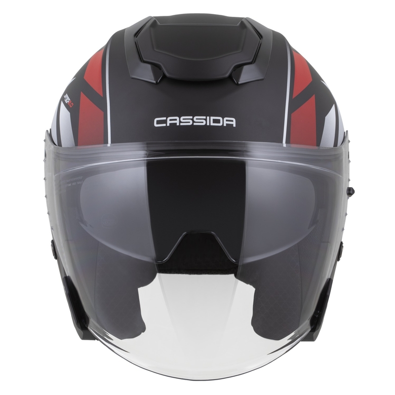 Cassida Jet Tech 2.0 RoTo avatud mootorratta kiiver matt must-punane-valge