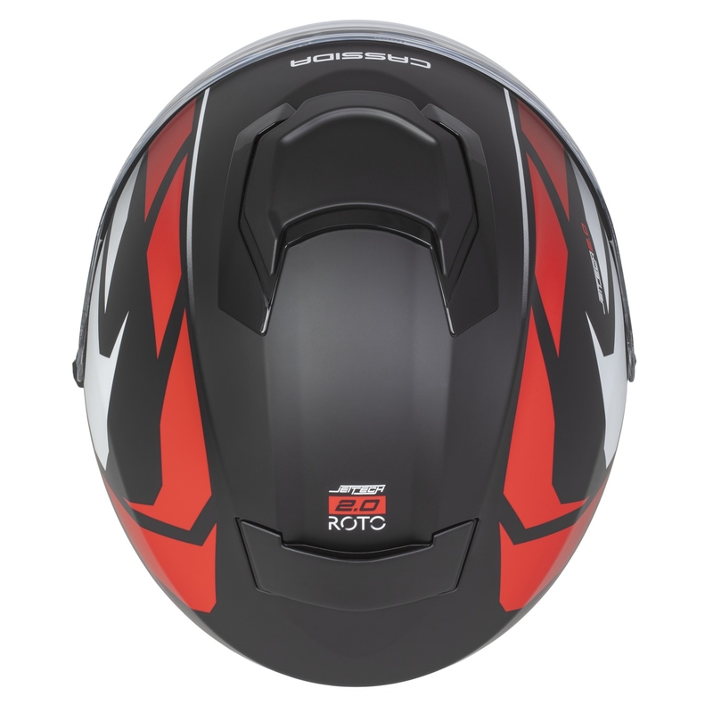 Cassida Jet Tech 2.0 RoTo avatud mootorratta kiiver matt must-punane-valge