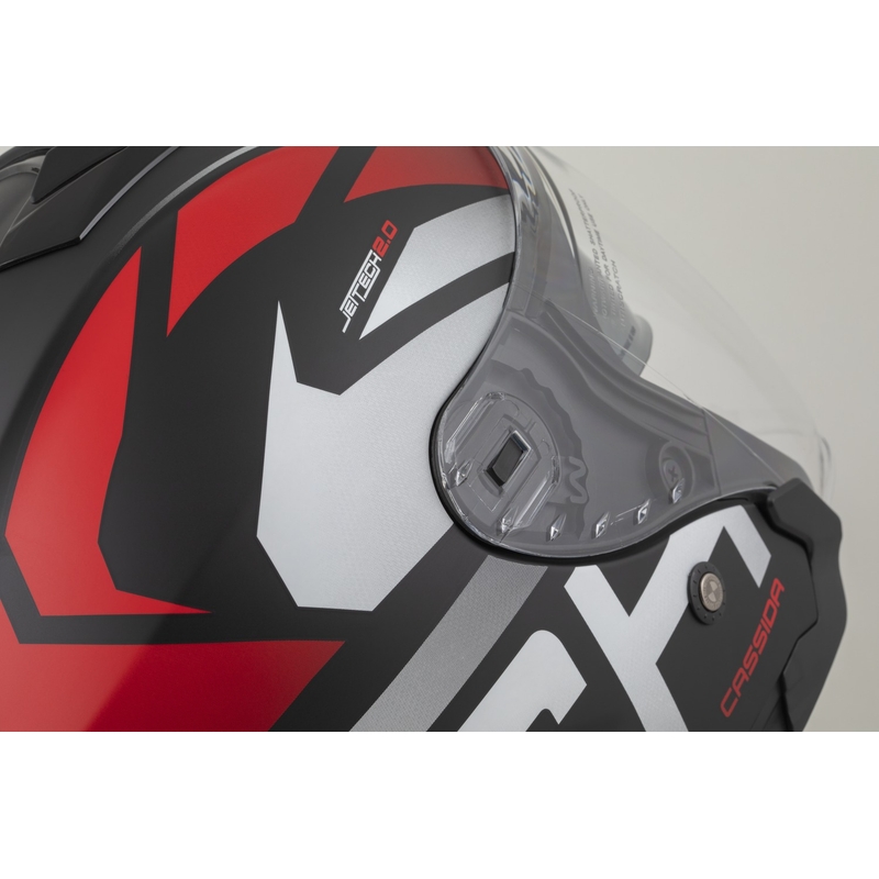 Cassida Jet Tech 2.0 RoTo avatud mootorratta kiiver matt must-punane-valge