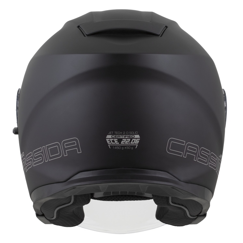 Cassida Jet Tech 2.0 Solid Matte Black-Grey Avatud mootorratta kiiver