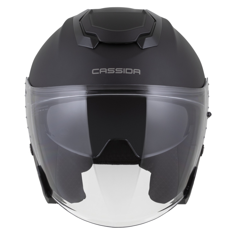Cassida Jet Tech 2.0 Solid Matte Black-Grey Avatud mootorratta kiiver