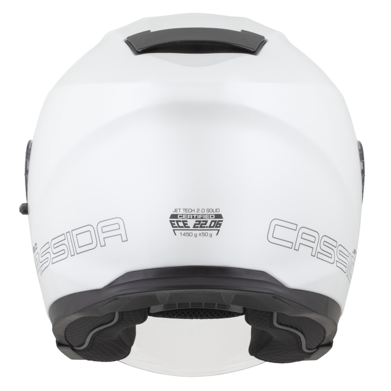 Cassida Jet Tech 2.0 Solid White-Black-Grey Avatud mootorratta kiiver