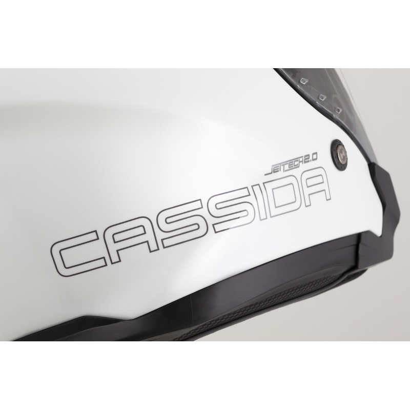 Cassida Jet Tech 2.0 Solid White-Black-Grey Avatud mootorratta kiiver