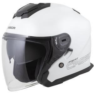Cassida Jet Tech 2.0 Solid White-Black-Grey Avatud mootorratta kiiver