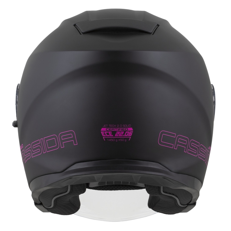 Cassida Jet Tech 2.0 Solid Matte Black ja Pink Open mootorratta kiiver