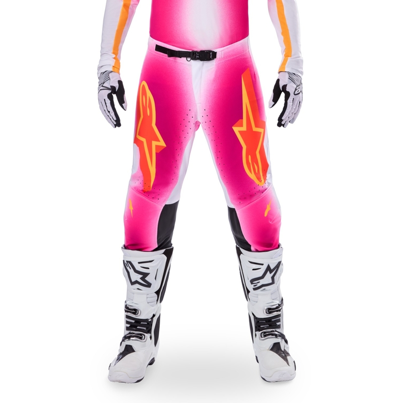 Alpinestars Supertech MIG limiteeritud väljaanne fluo roosa-valge-oranž motokrossipüksid