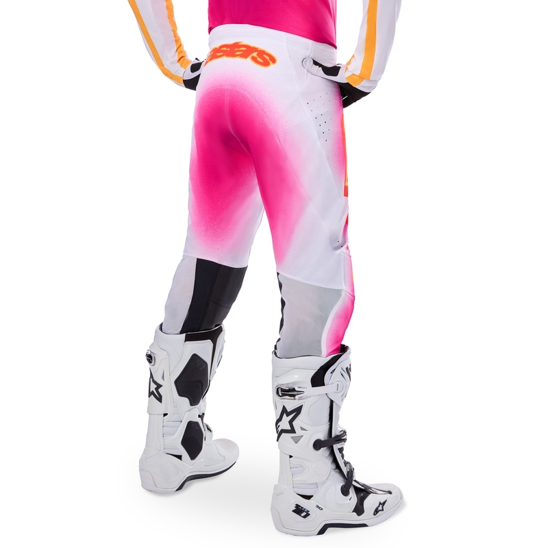 Alpinestars Supertech MIG limiteeritud väljaanne fluo roosa-valge-oranž motokrossipüksid