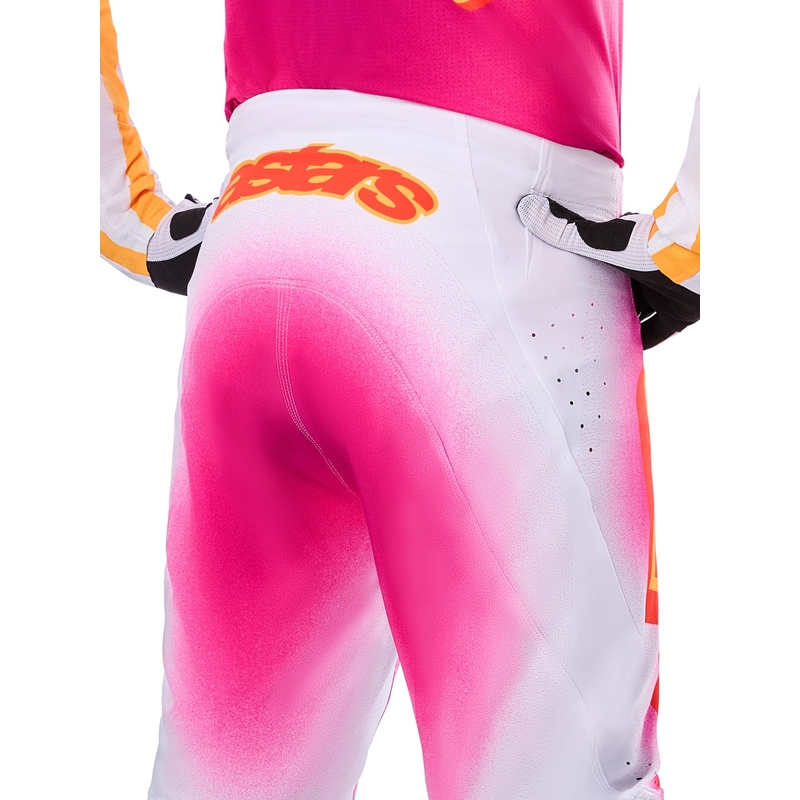 Alpinestars Supertech MIG limiteeritud väljaanne fluo roosa-valge-oranž motokrossipüksid