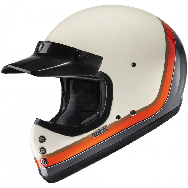 Integreeritud mootorratta kiiver HJC V60 Scoby MC7 beež-must-oranž-hall