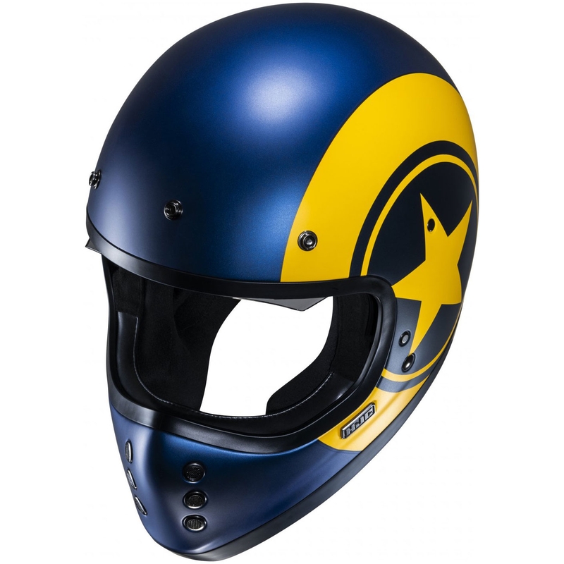 Integreeritud mootorratta kiiver HJC V60 Nyx MC3SF sinikollane